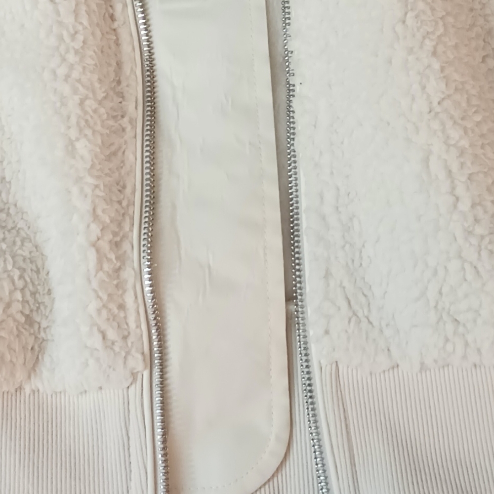 Calvin Klein Cream Teddy Fleece Jacket M - Picture 10 of 11